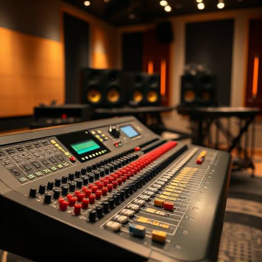 Console de mixage utilisée pour le mixage audio au Studio Étoile Sonore